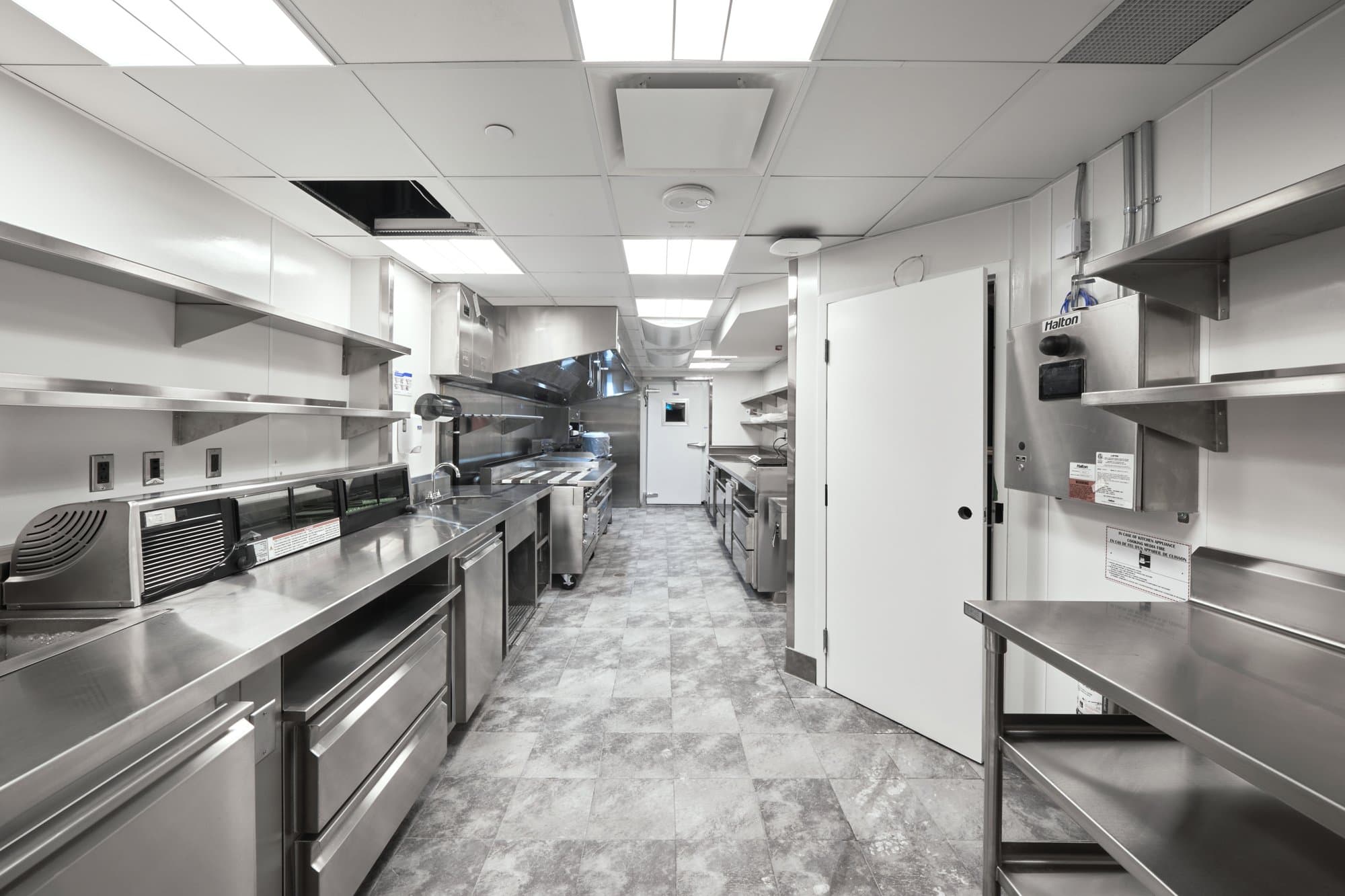 Commercial kitchen line ready for service