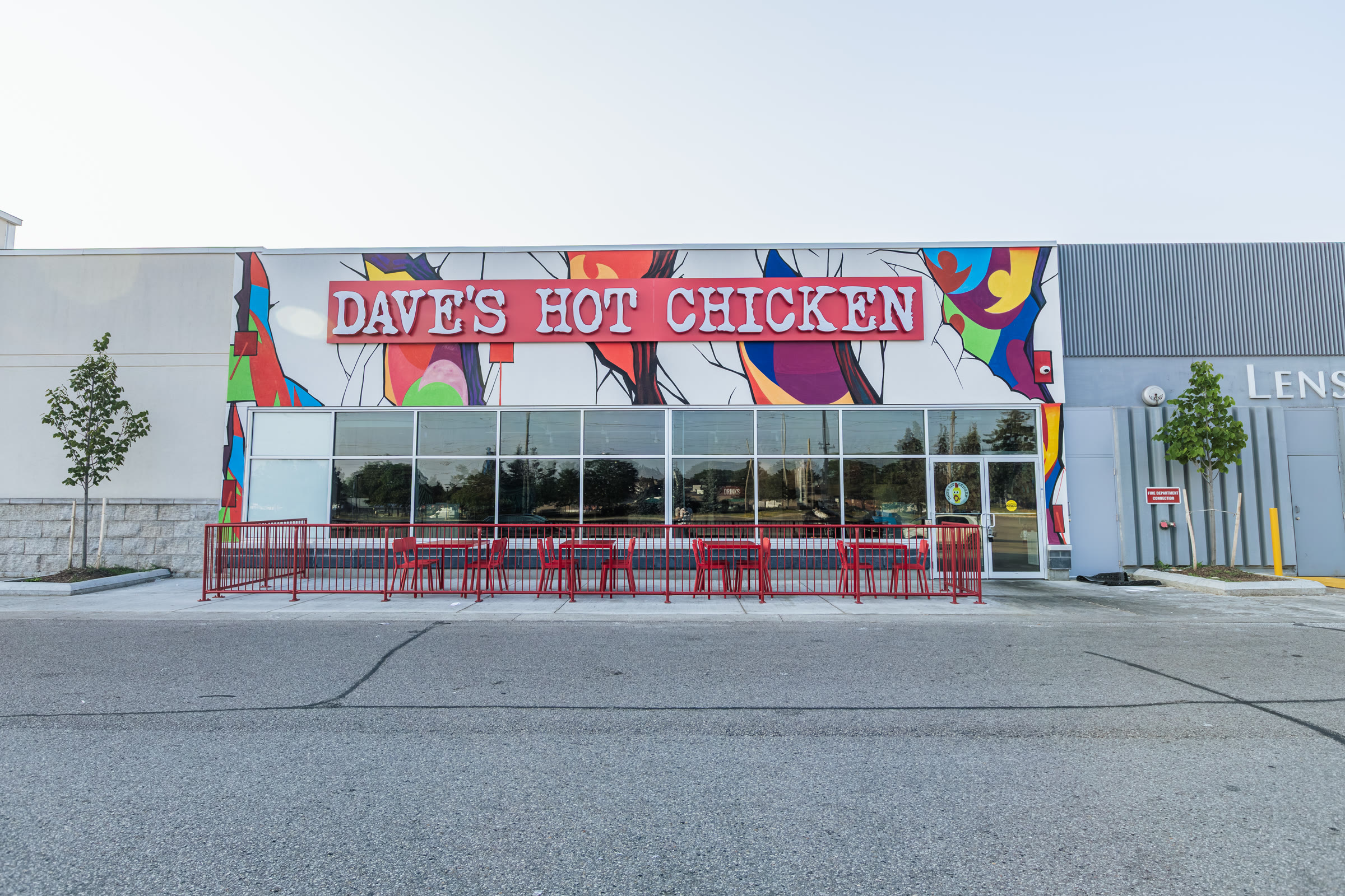 Dave's Hot Chicken Pickering finished storefront and exterior