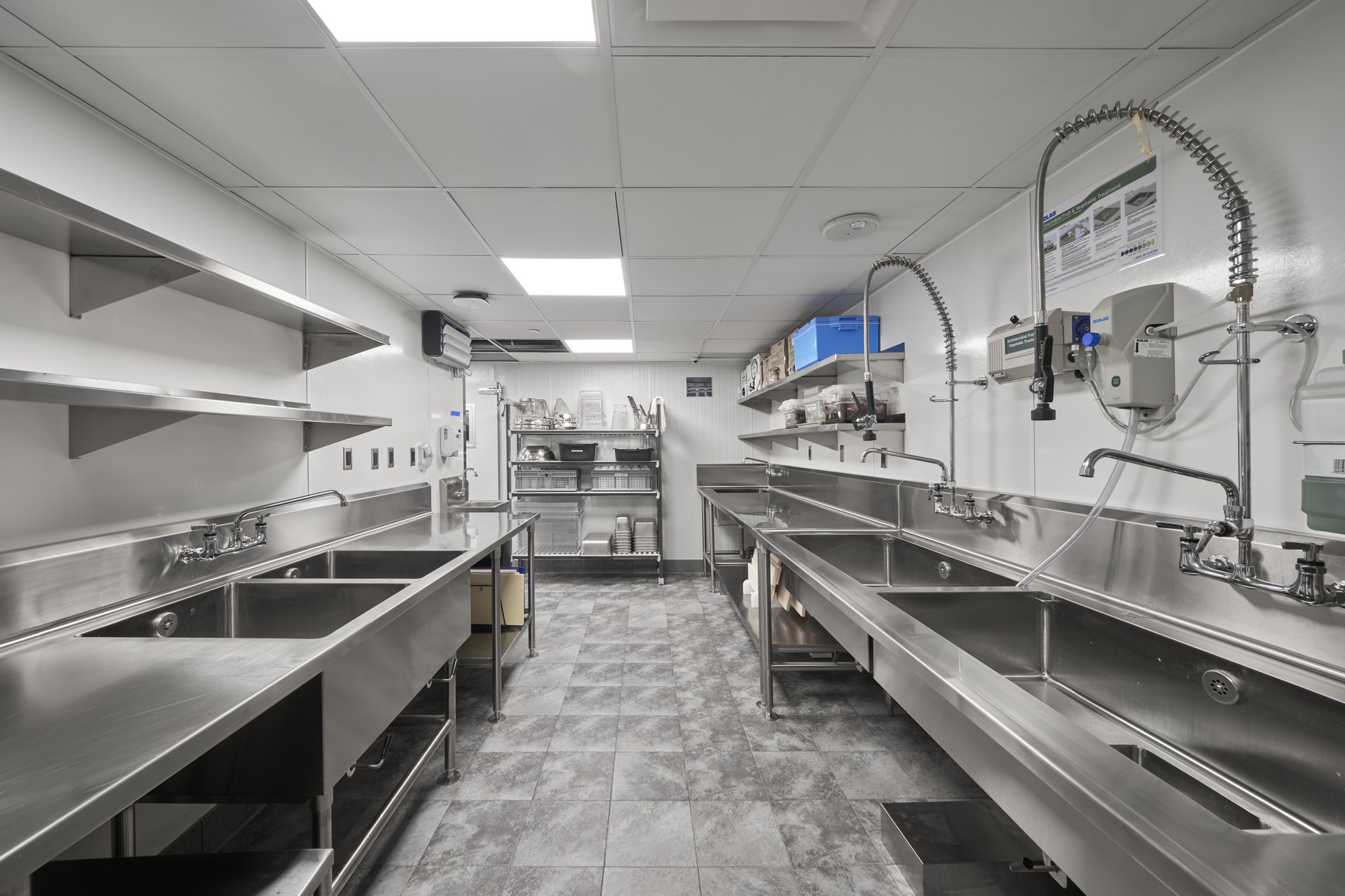 Finished commercial countertop and service surface detail