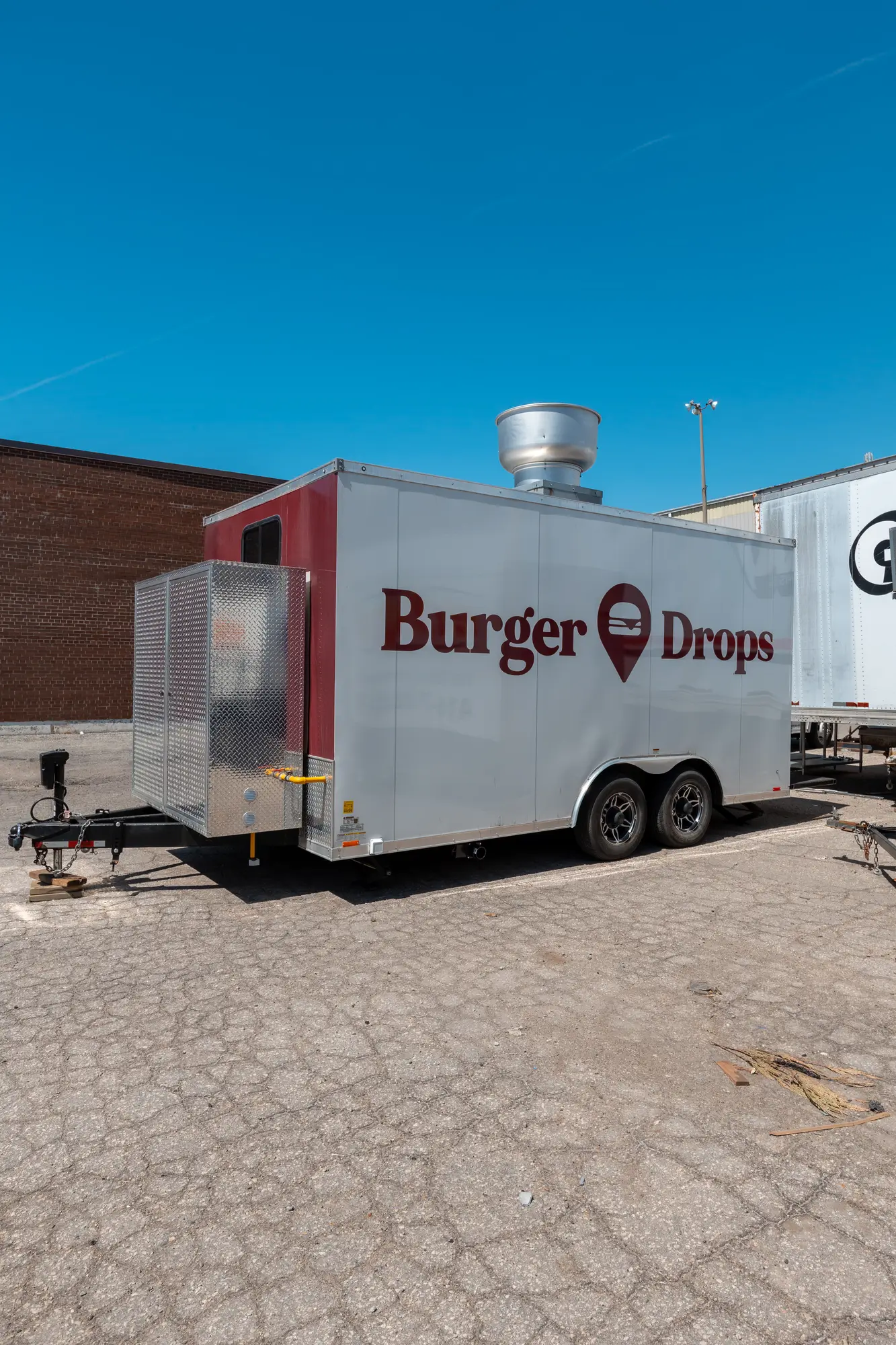 Burger Drops trailer exterior and service side