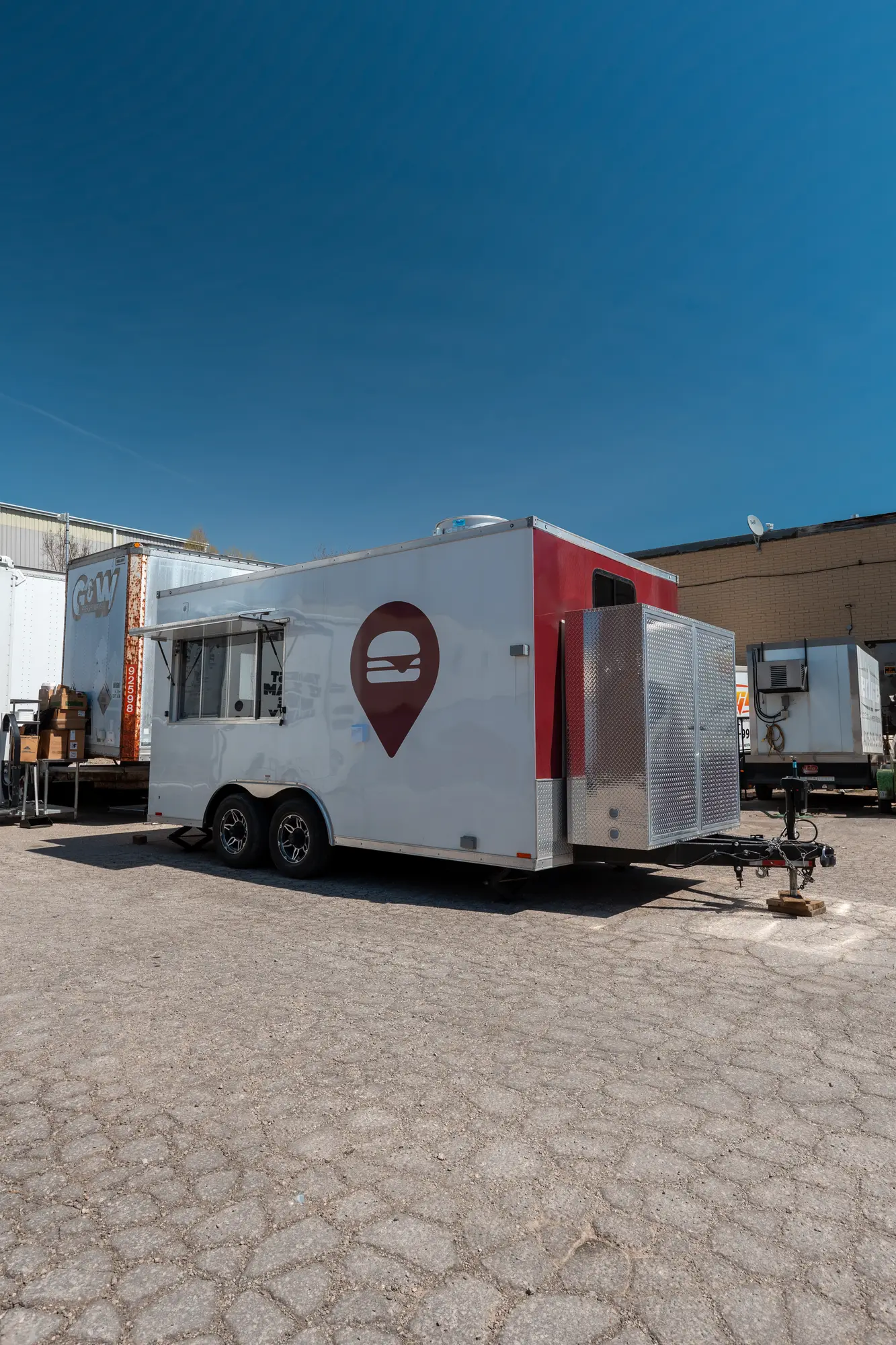 food trailers in the fabrication yard