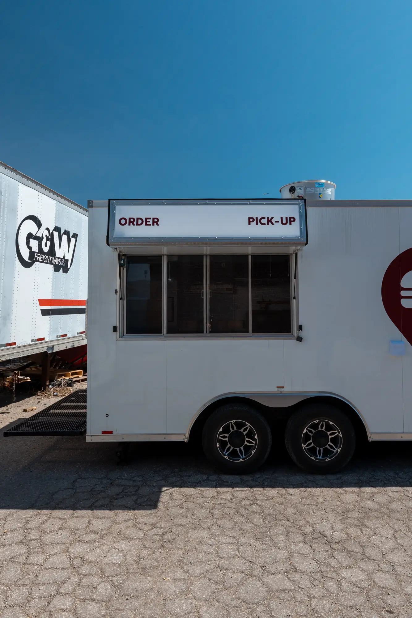 order and pick-up service window on the trailer