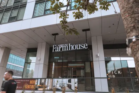 Farmhouse Liberty Village storefront on the street
