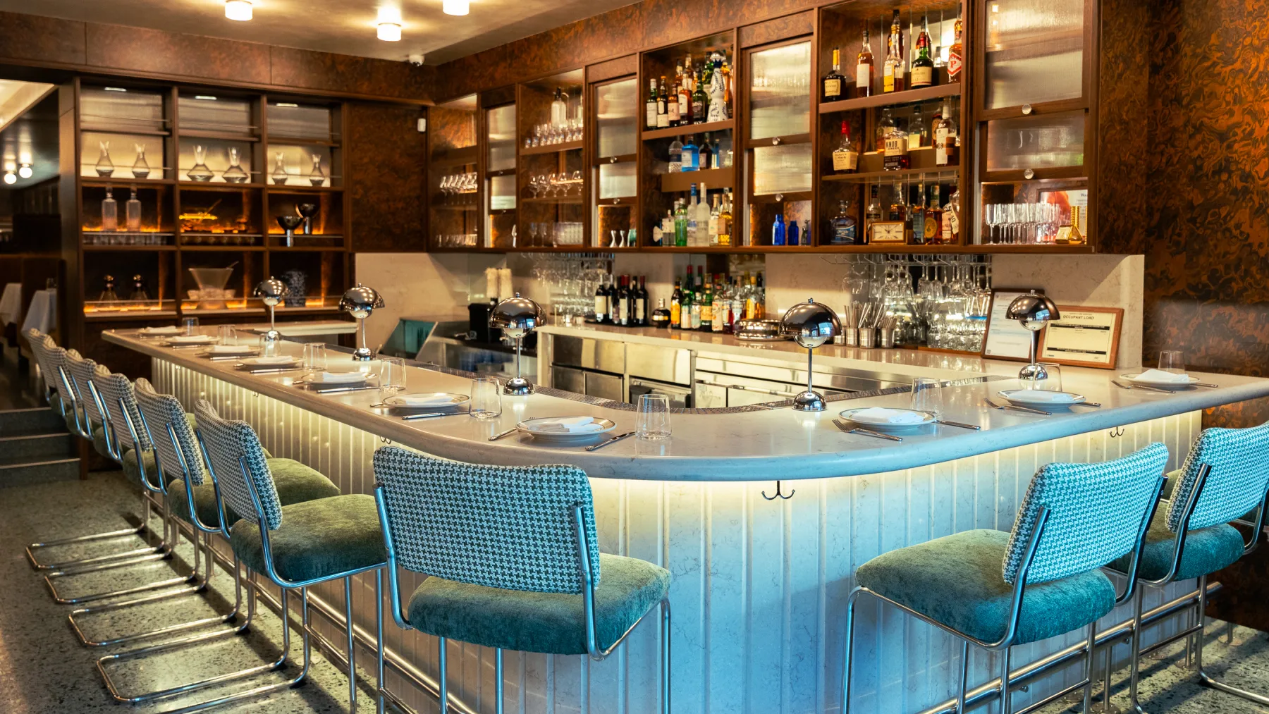 Linny's finished bar and dining room in Toronto