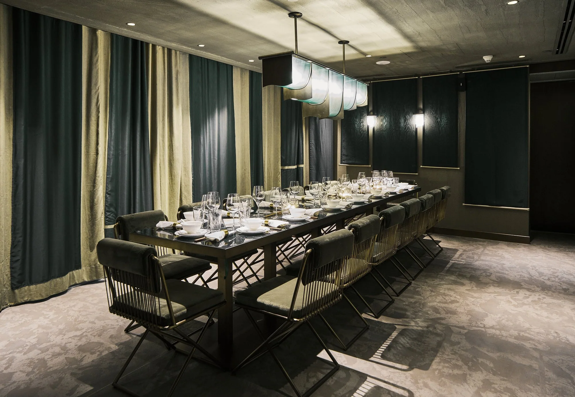Restaurant dining room with finished hospitality millwork