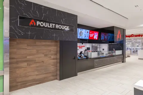 Poulet Rouge storefront in the food court