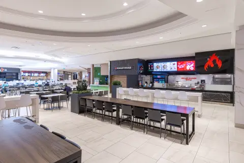 Poulet Rouge seen across the food court