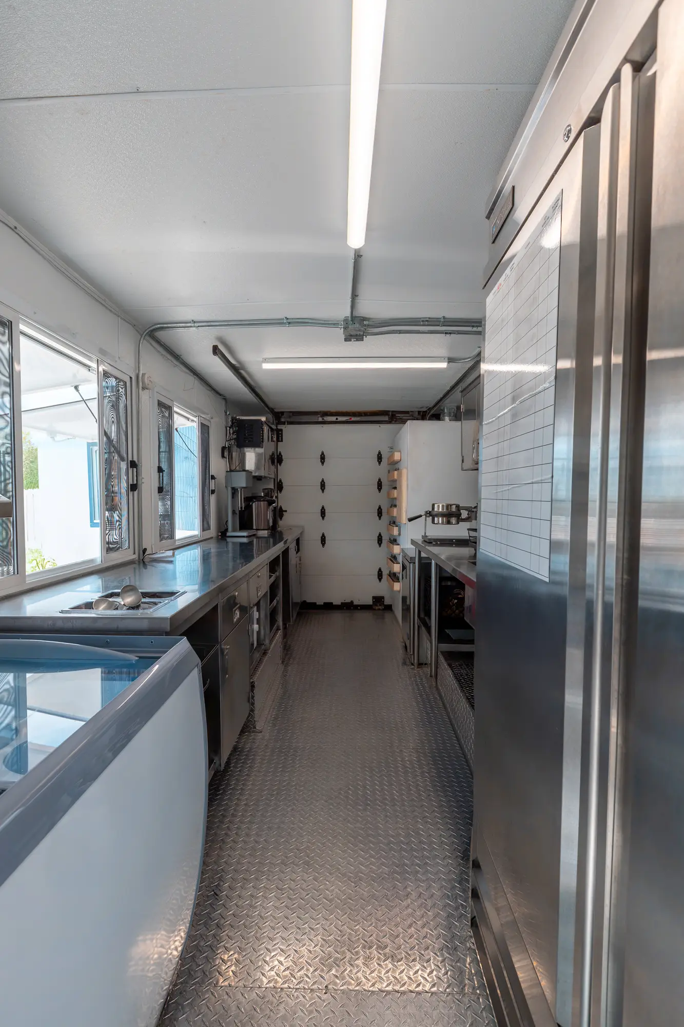 stainless galley interior of the Ruru Baked truck