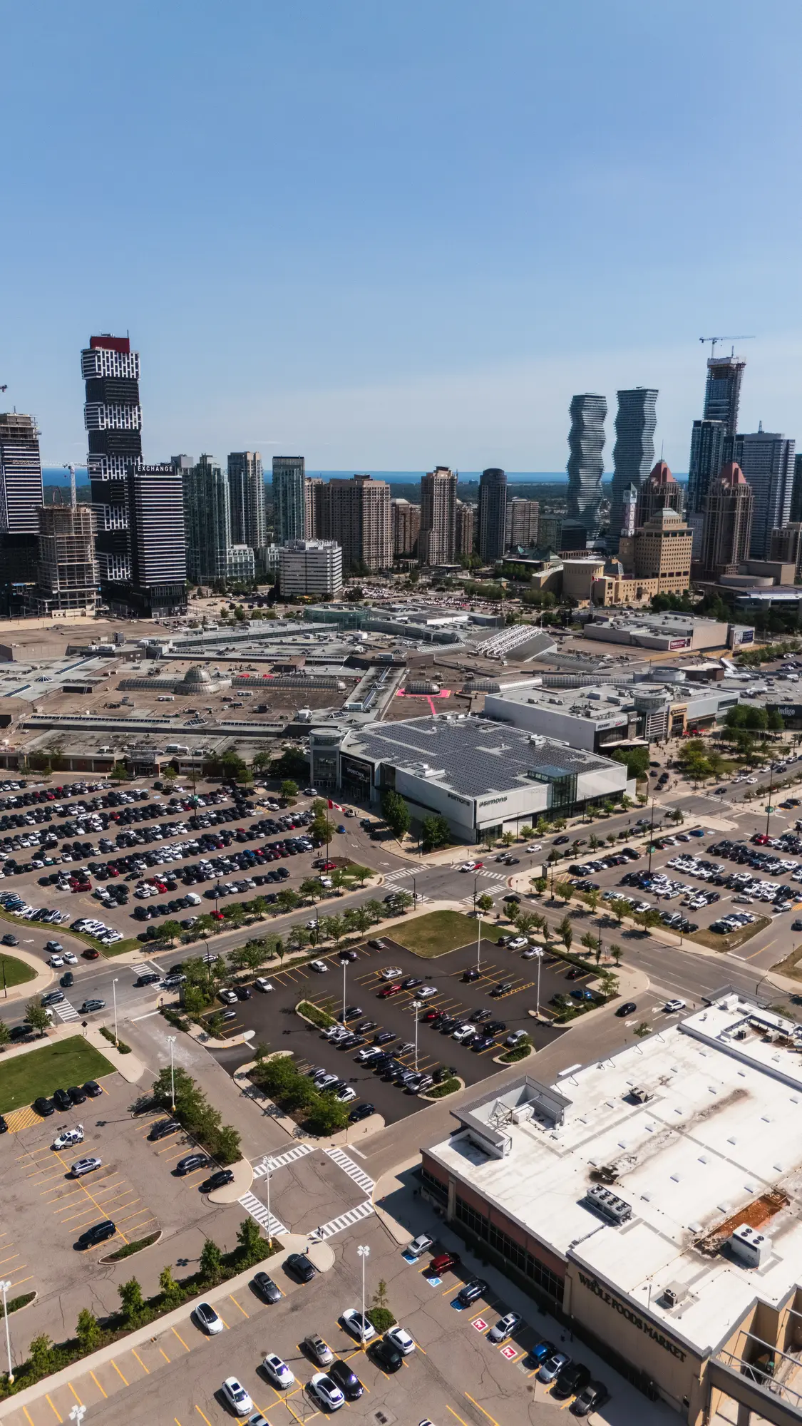 Aerial view of Square One shopping centre in Mississauga